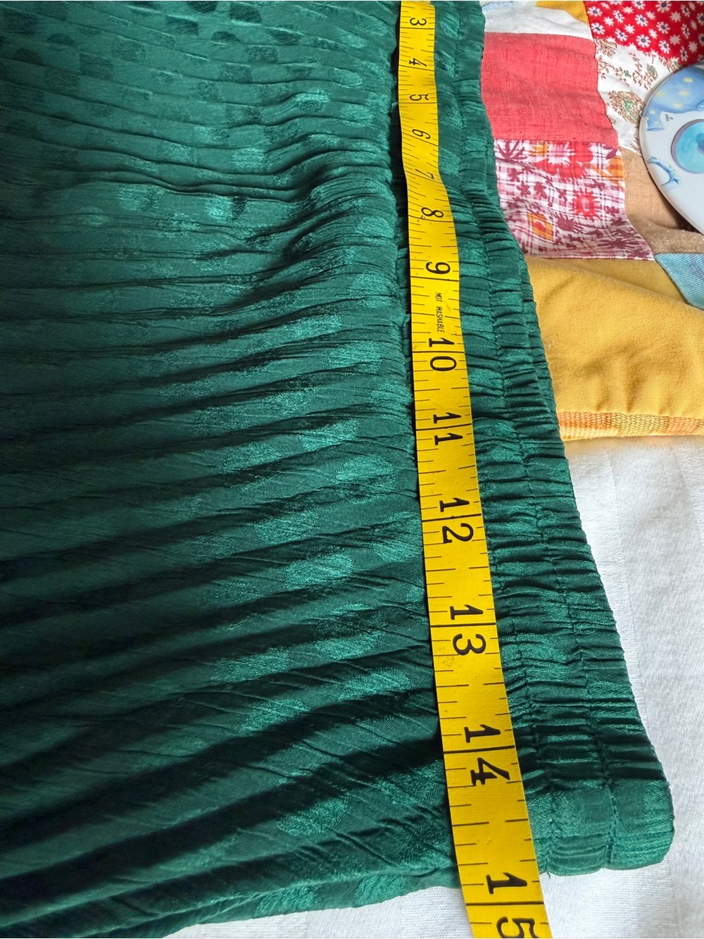 Max Studio Jacquard Shine Dot Pleated Skirt In Rich Emerald Sz M - Picture 9 of 12